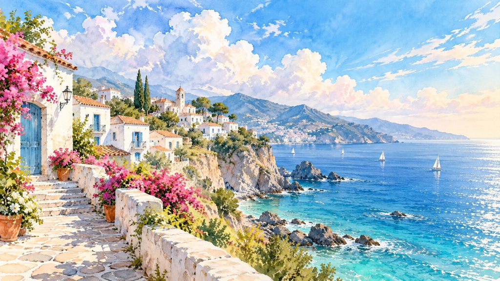 海滨风光插画